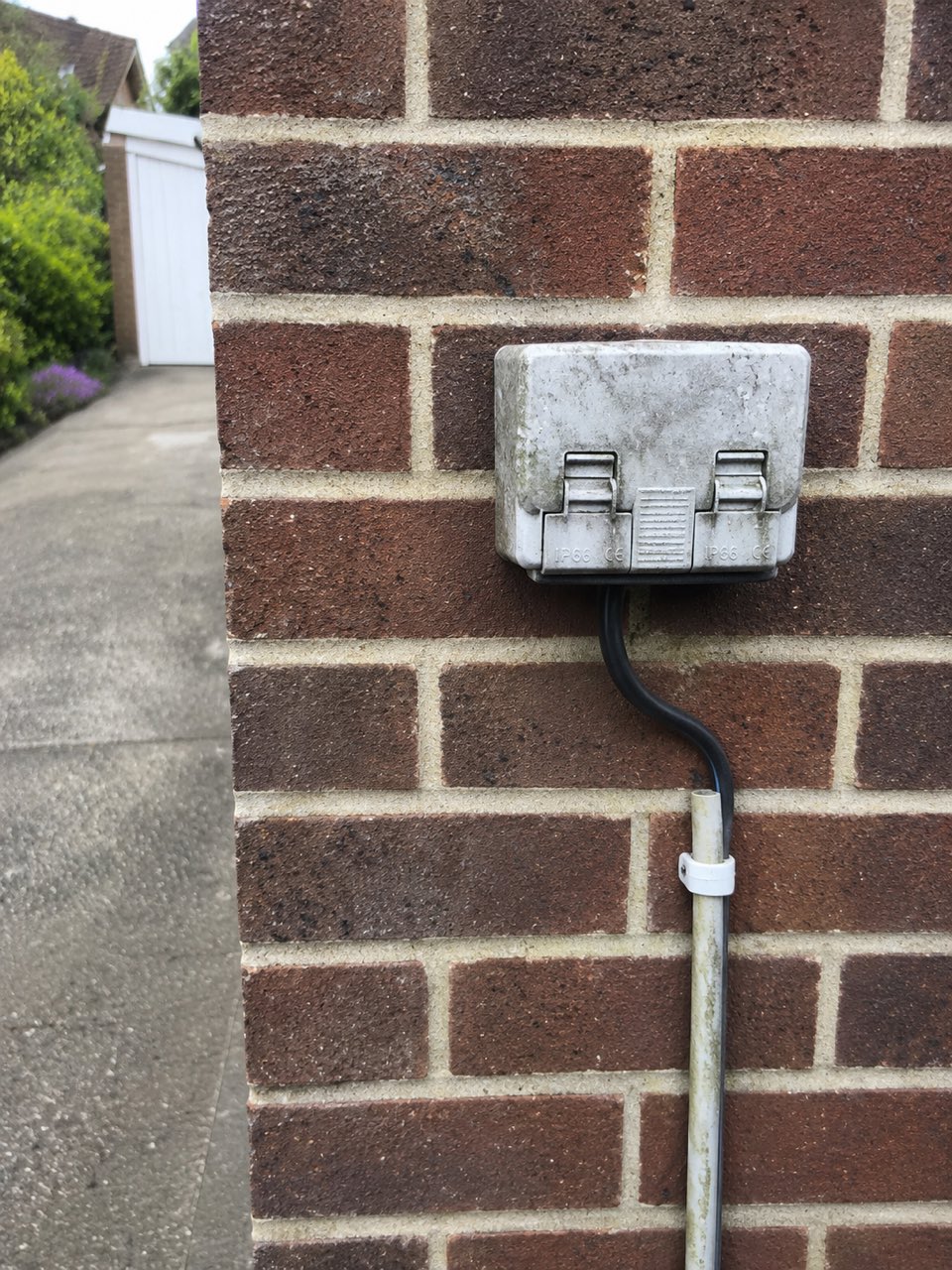 Before: New home EV charge point, sited and installed properly, London